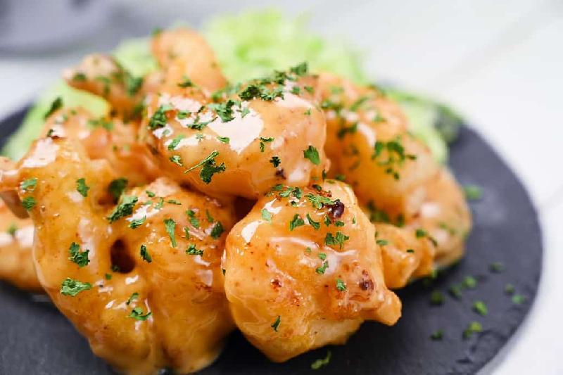 Ko ebi no tempura yuzu togarashi mayo