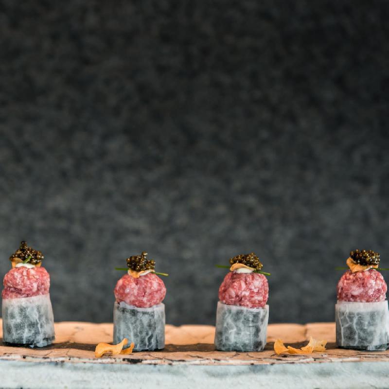 Wagyu gunkan caviar nose