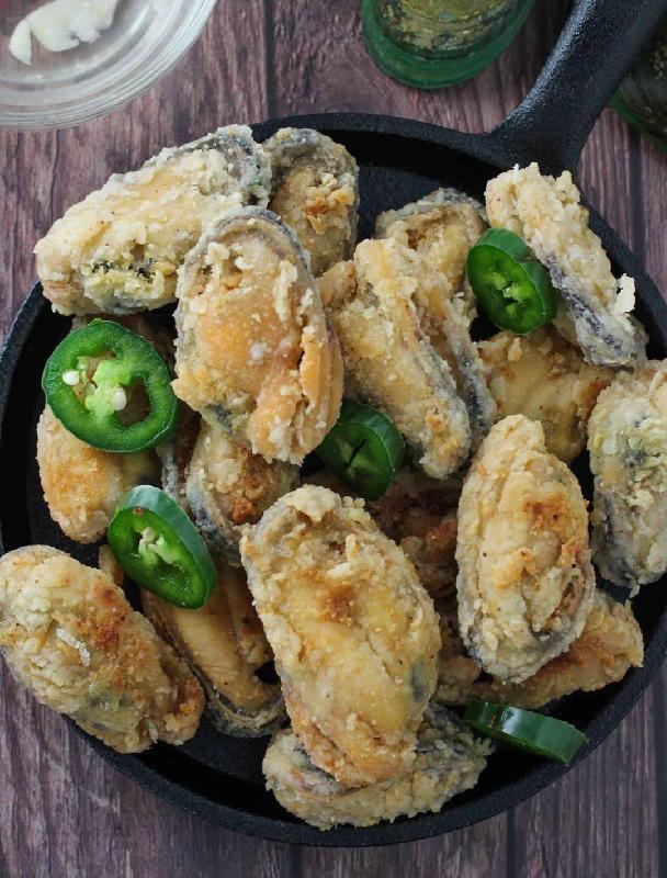 Deep fried mussels