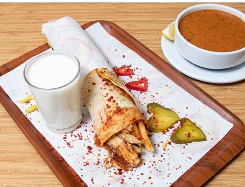 Dürüm+şorba+Ayran