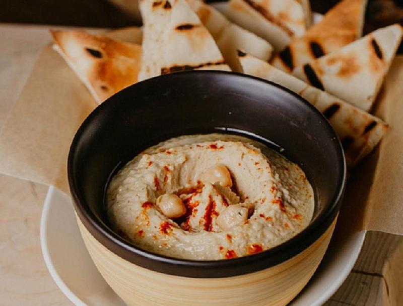 Hummus with Tahini, Crispy Flatbread