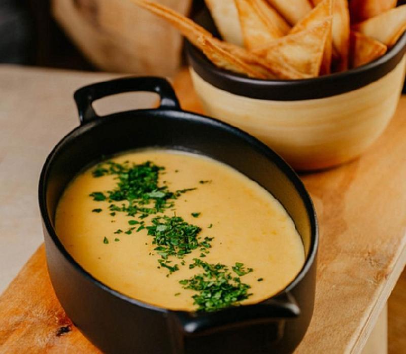 Crockpot Beer Cheese Dip, Fried Tortilla Chips