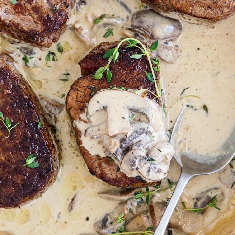 Beef tenderloin 200gr, truffle sauce (GF, D) 