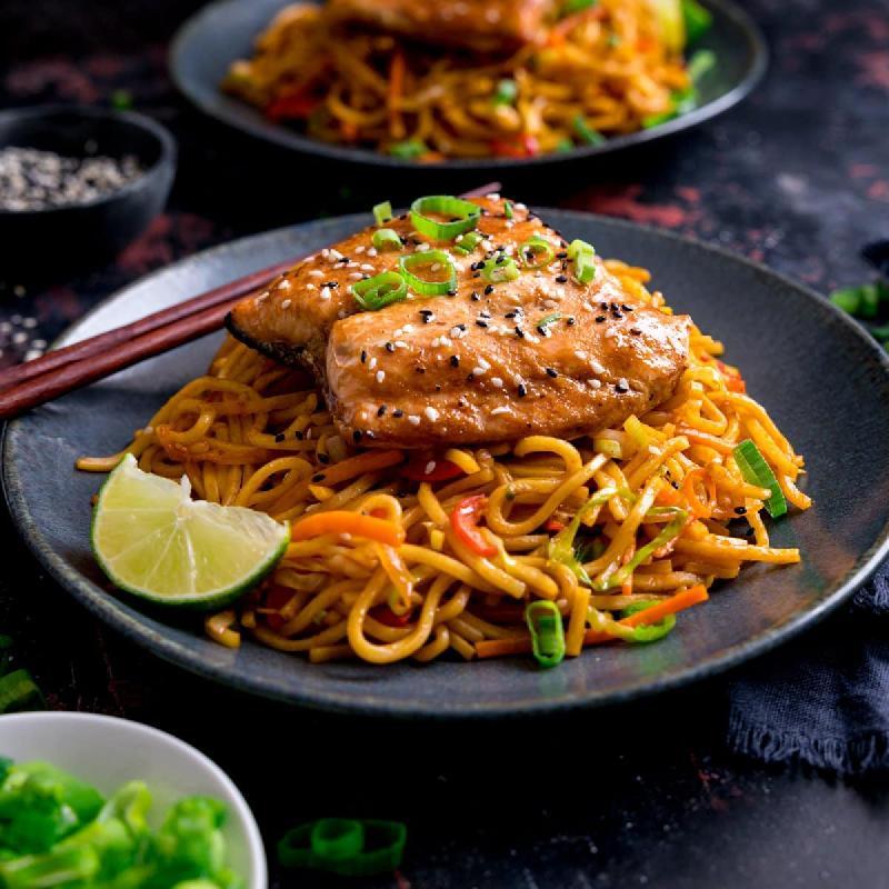 Salmon noodles