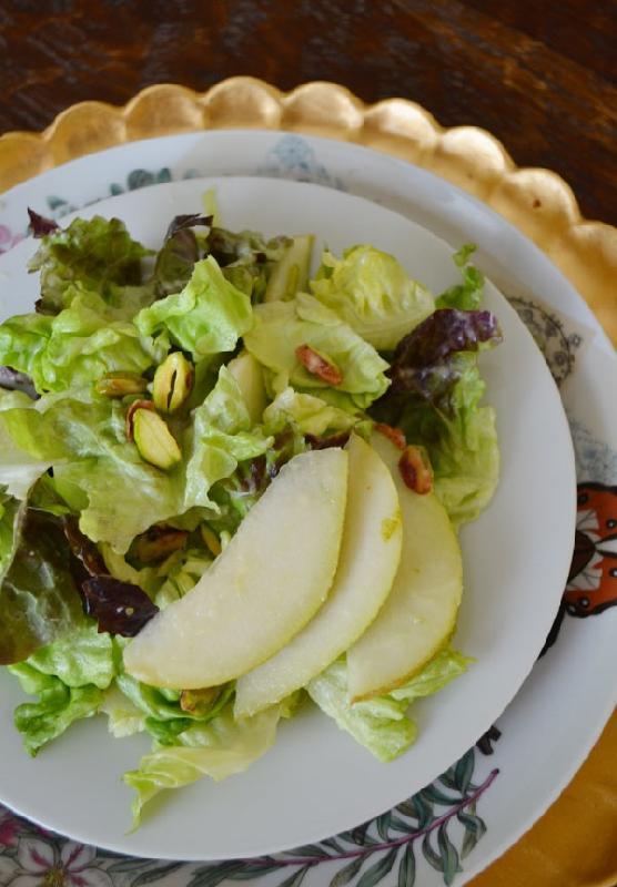 İnsalata icebergi, pera, pistacchio