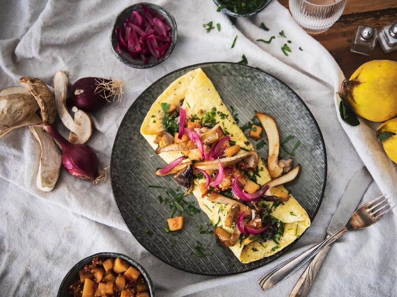 Göbələkli Omlet 