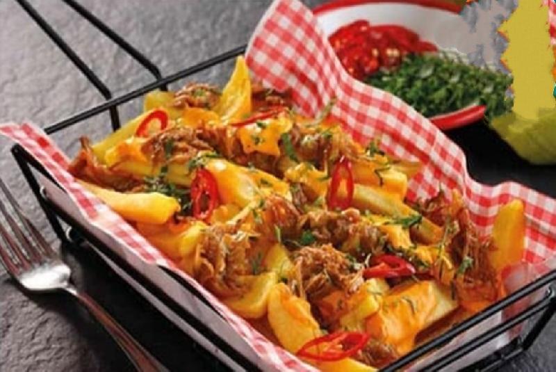 Cheddar Souslu BBQ Ətli Kartof 