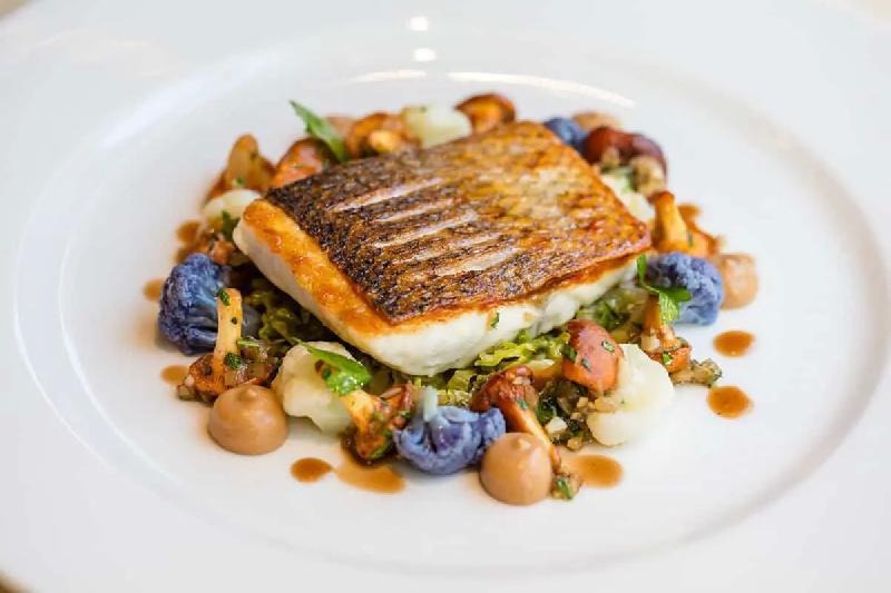 Line caught roasted seabass