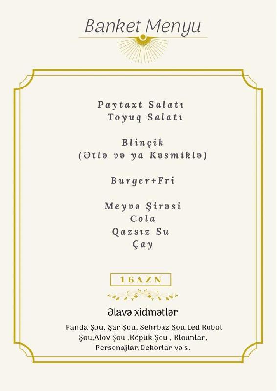 Banket menyu