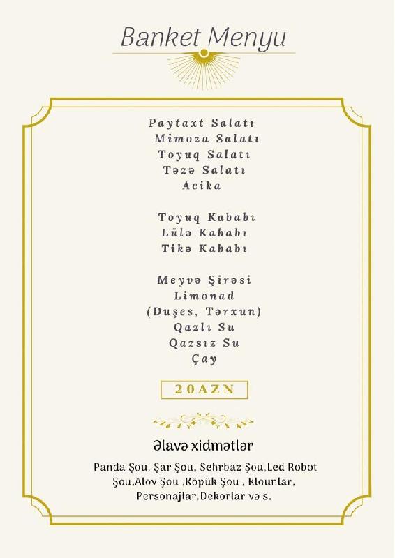 Banket menyu 