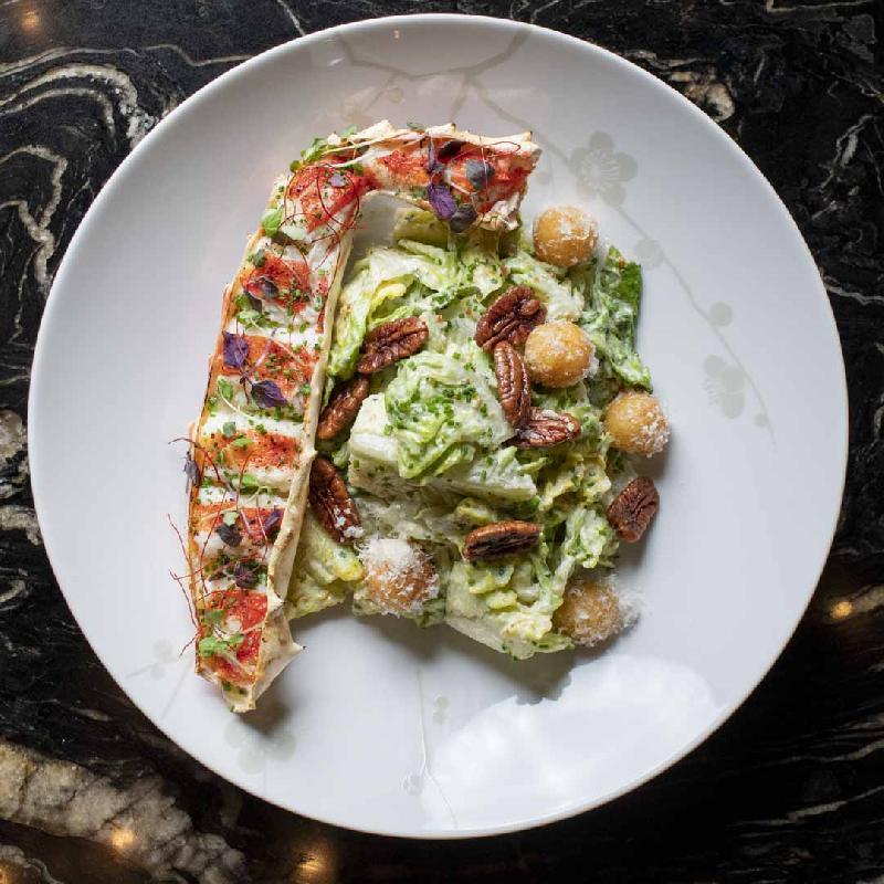 Nobu Caesar Salad Wasabi Truffle Dressing with King Crab