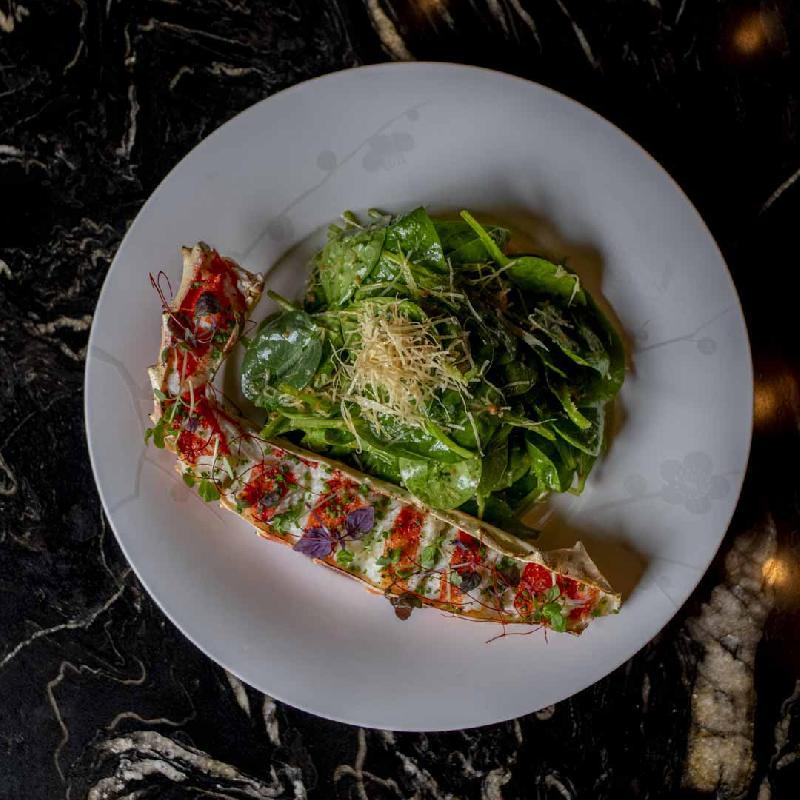 Baby Spinach Salad Dry Miso with King Crab