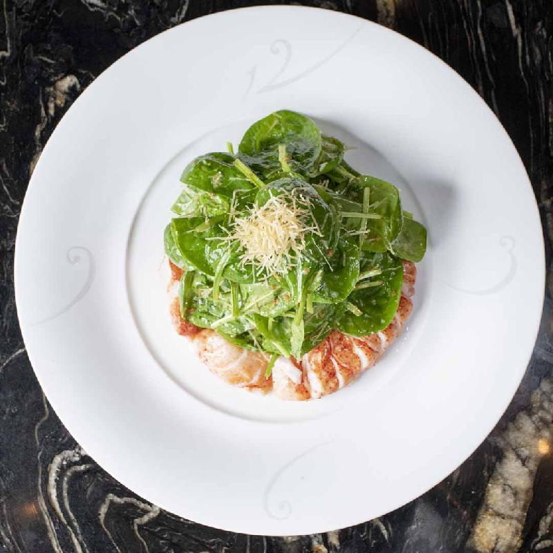Baby Spinach Salad Dry Miso with Lobster