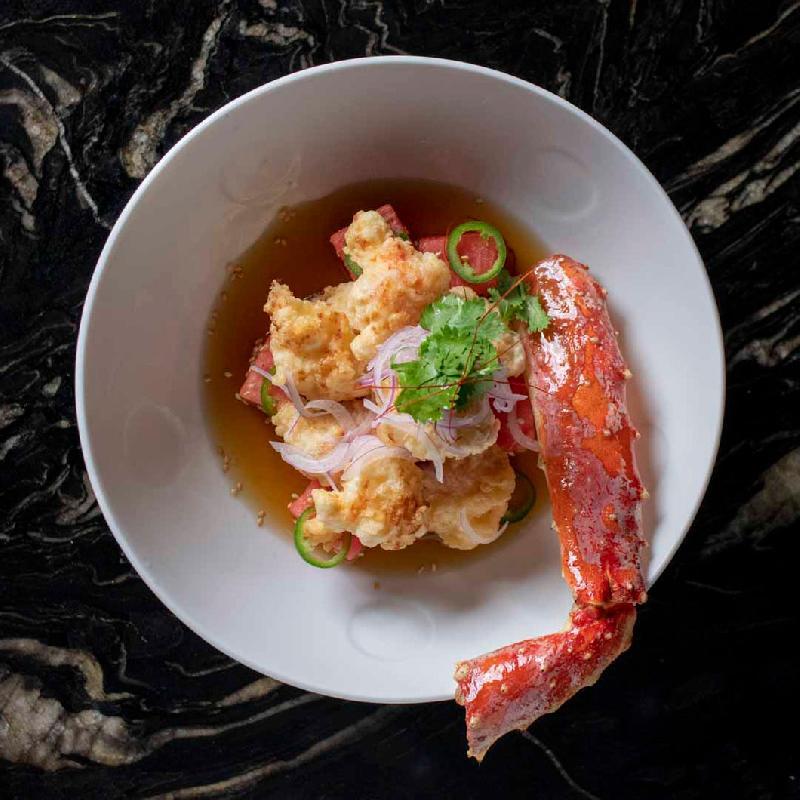 King Crab Leg Tempura Amazu Ponzu