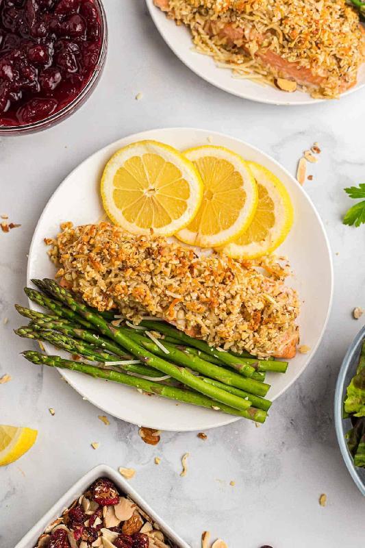 Crispy Almond Coated Salmon