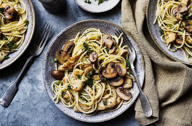 Spagetti Chicken Mushrooms