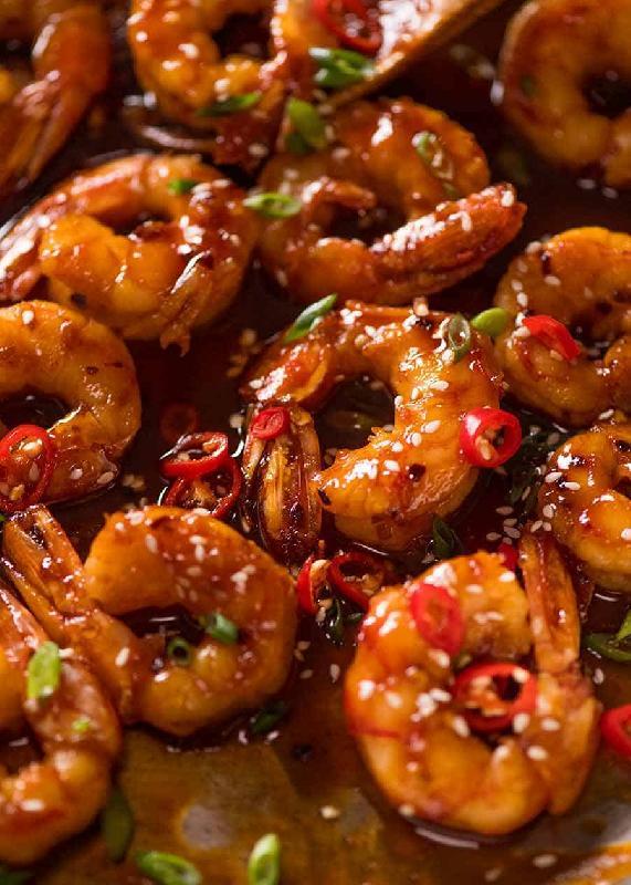 Chilly garlic shrimps