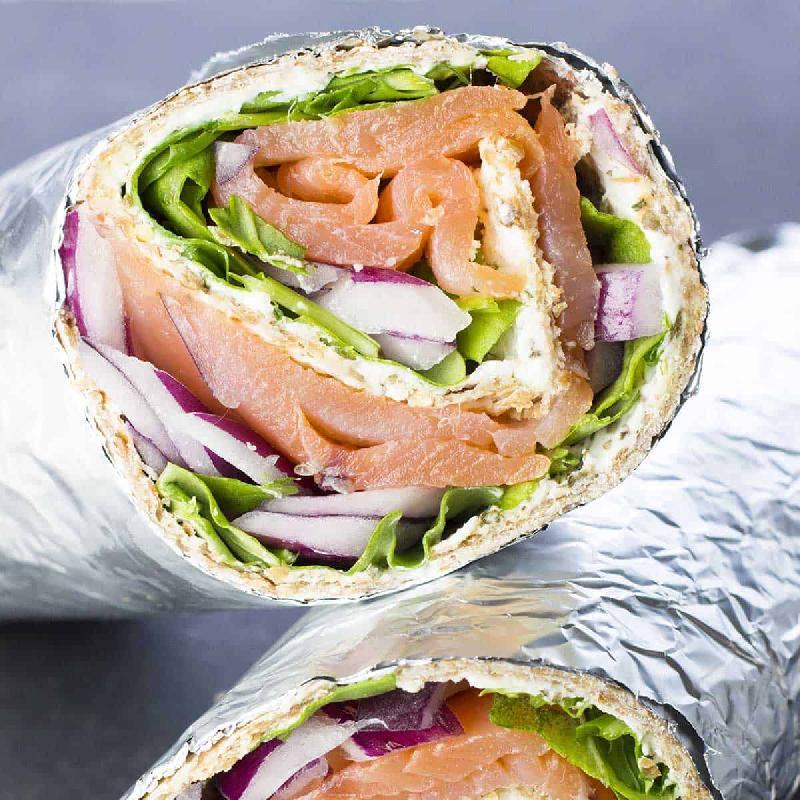 Smoked salmon wrap