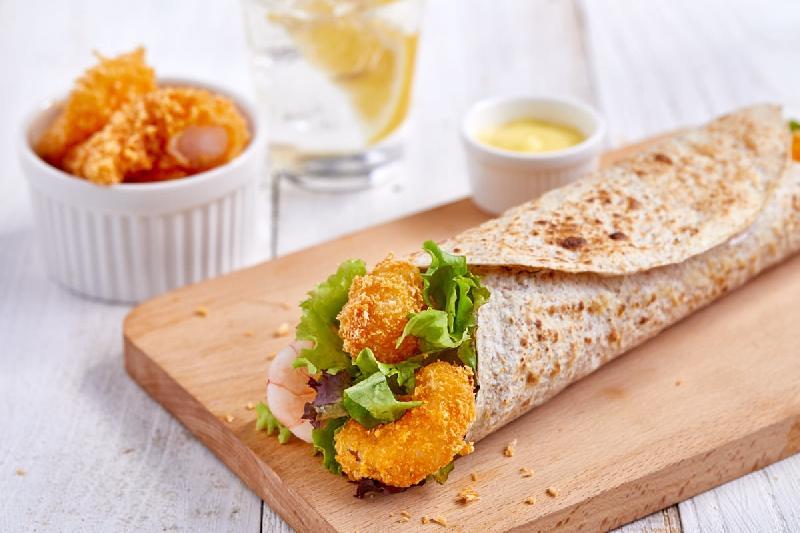 Fried shrimp wrap 