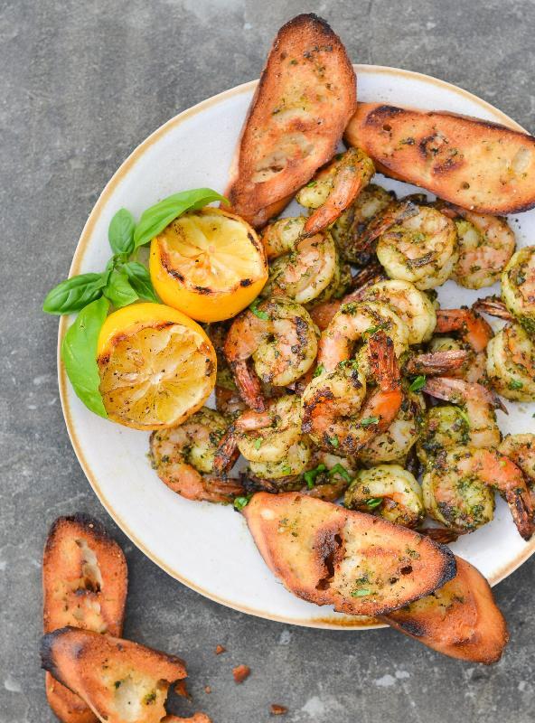 Shrimp pesto souce