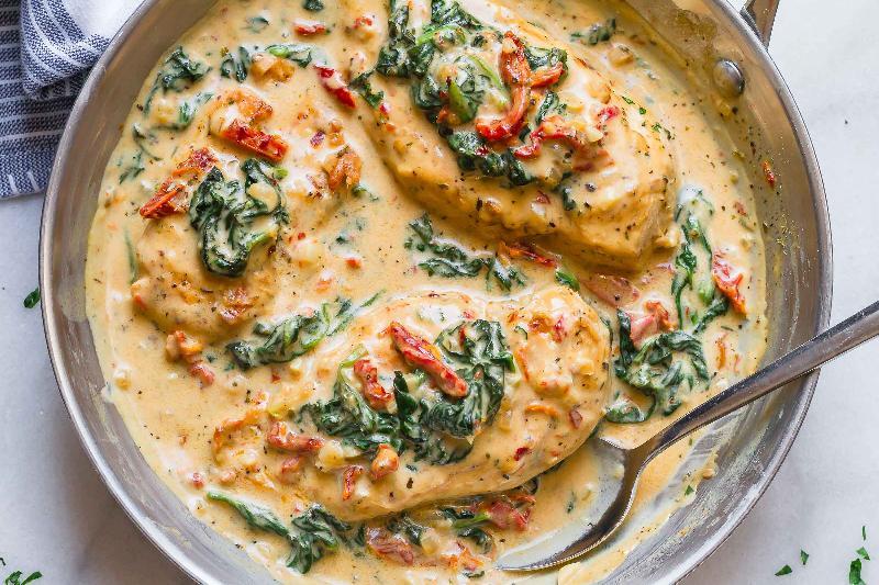 Chicken cream spinach