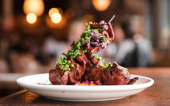Marinated Grilled Beef Heart Skewers