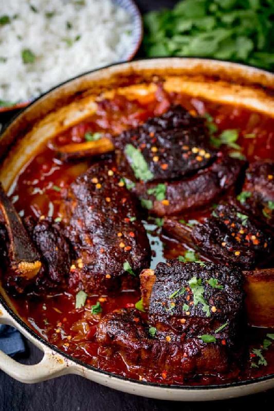 Lazed short ribs