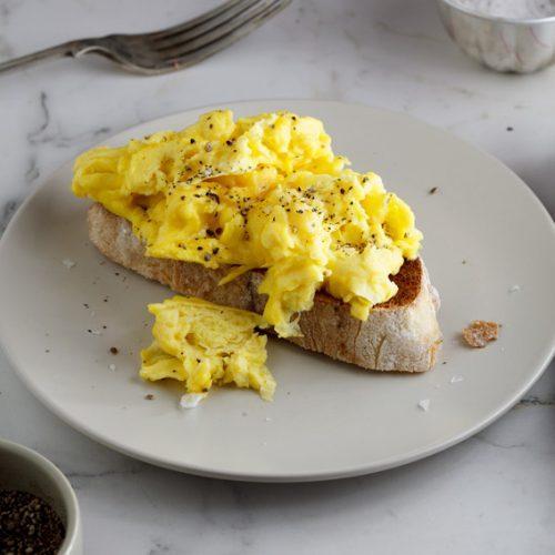 Scrambled Free range scrambled eggs sourdough toast