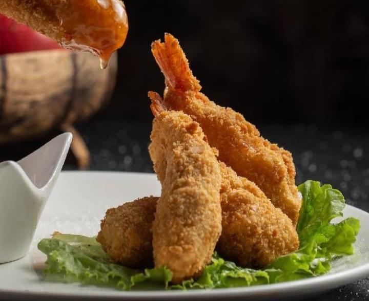 Pələng krevetləri tempura 