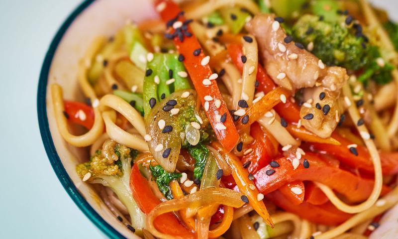 Лапша соба с овощами 