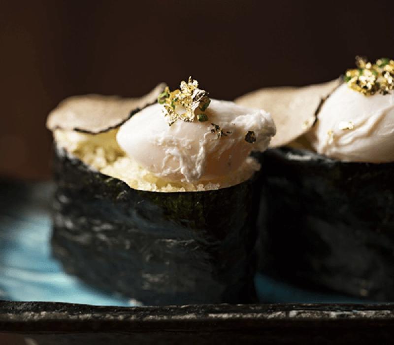 QUAIL EGG AND TRUFFLE GUNKAN