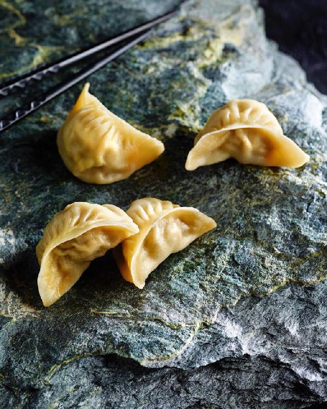 Istakoz ve morina balığı dumpling
