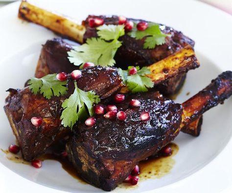 Pomegranate Glazed Rosemary Lamb Shank