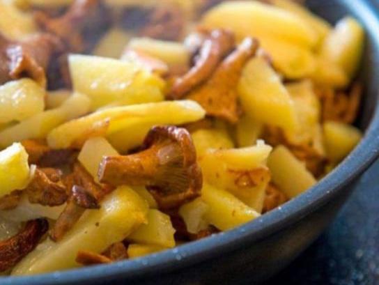 Картофель жареный с грибами