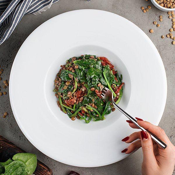 Yaşıl Mərci Salatı İspanaq İlə