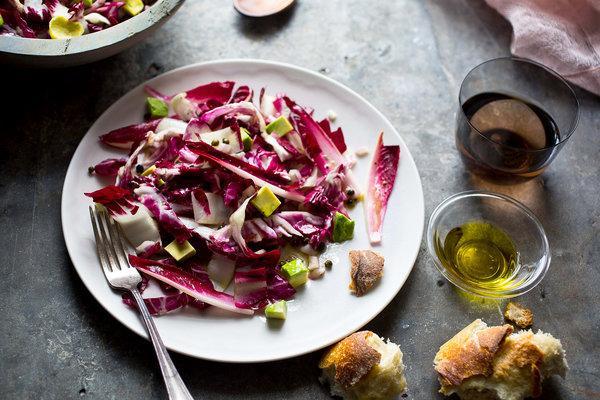 Cos and treviso salad (v) (gf)