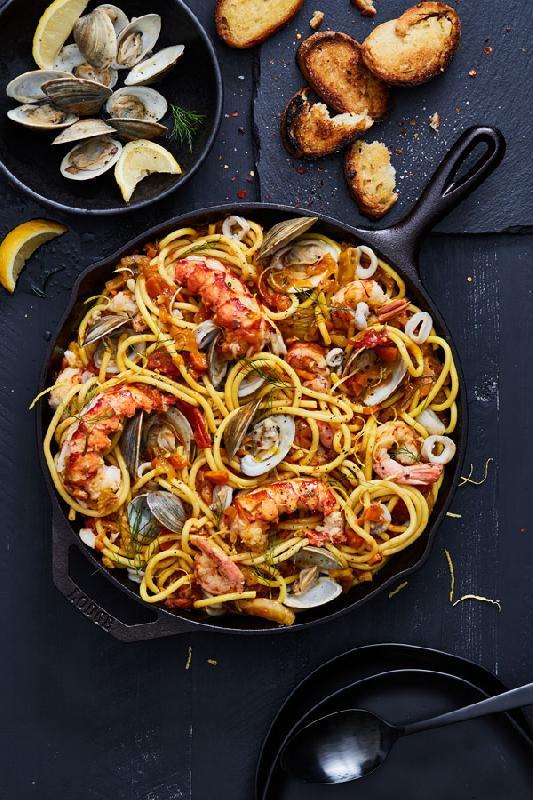 Seafood bucatini