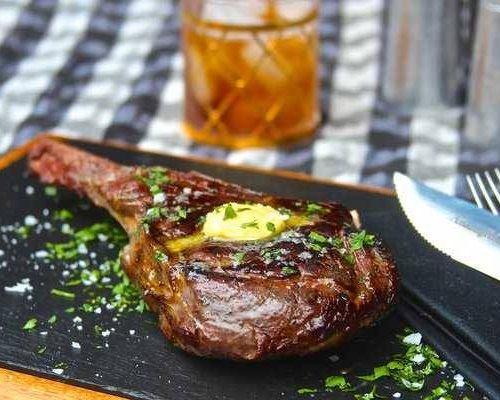 pan fried Bison ribeye 