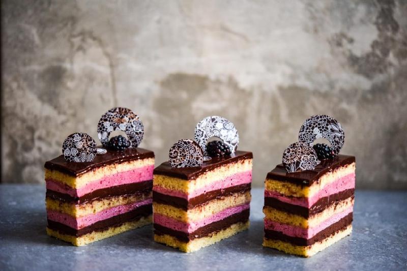 Citrus & Prairie Berry Opera Cake