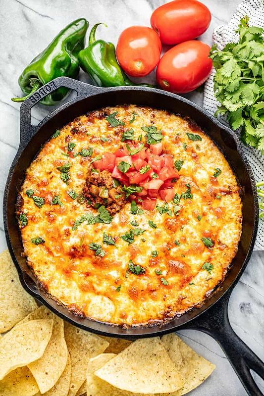 chorizo Fundido cast iron skillet