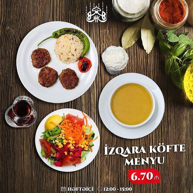 İzqara köftə menyu