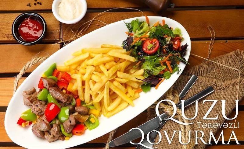 Quzu tərəvəzli qovurma 