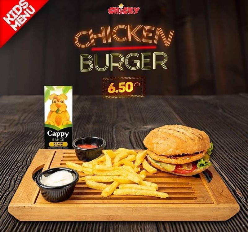 Toyuq burger menu