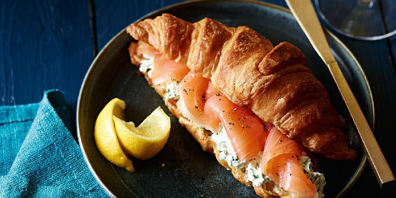 Croissant with salmon