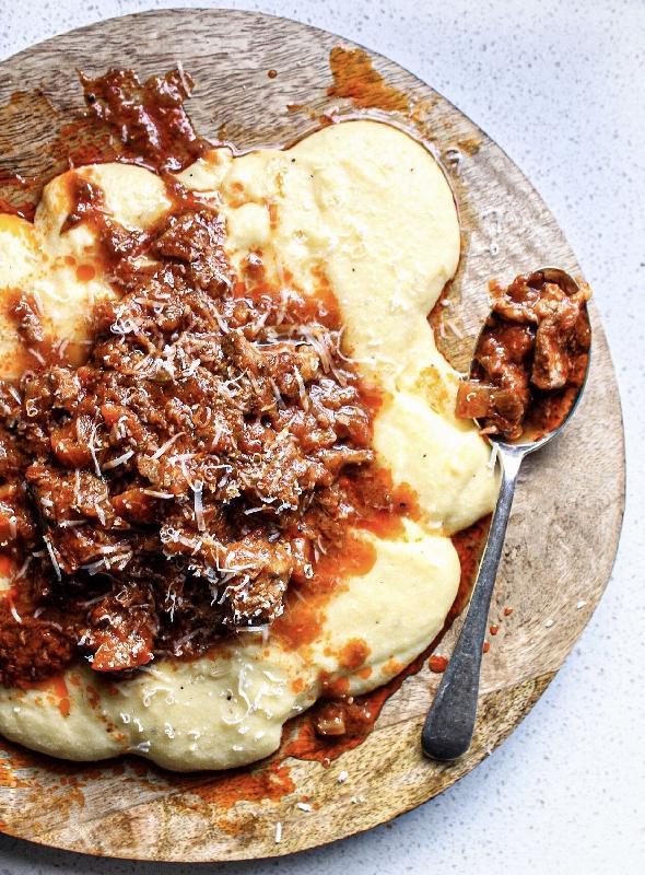 Lamb ragout, polenta, parmigiano reggiano