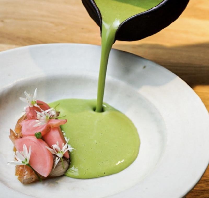 Mackerel, green apple, cilantro