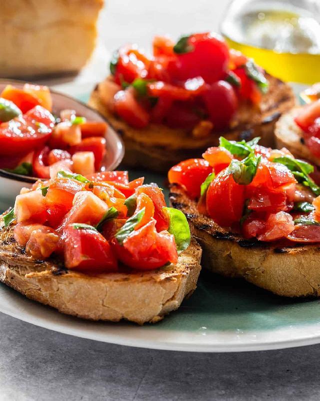 Italian Cuisine Bruschetta Al Pomodora 