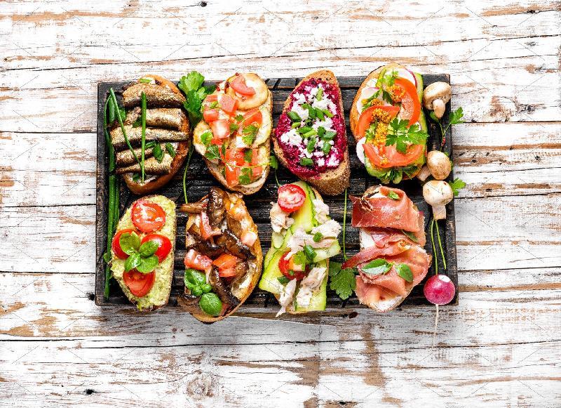 Assorted bruchetta