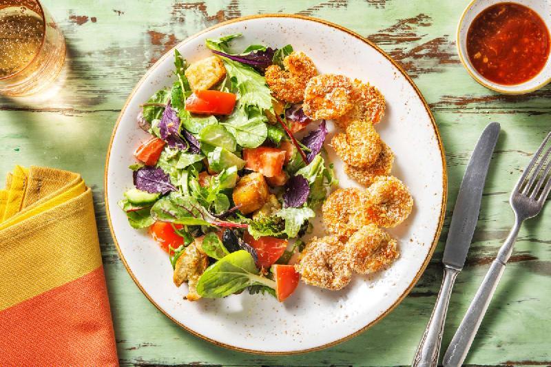 Popcorn shrimp salad