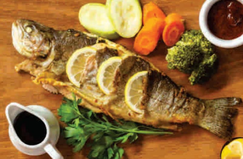 Forel balığı qızartma + qarnir
